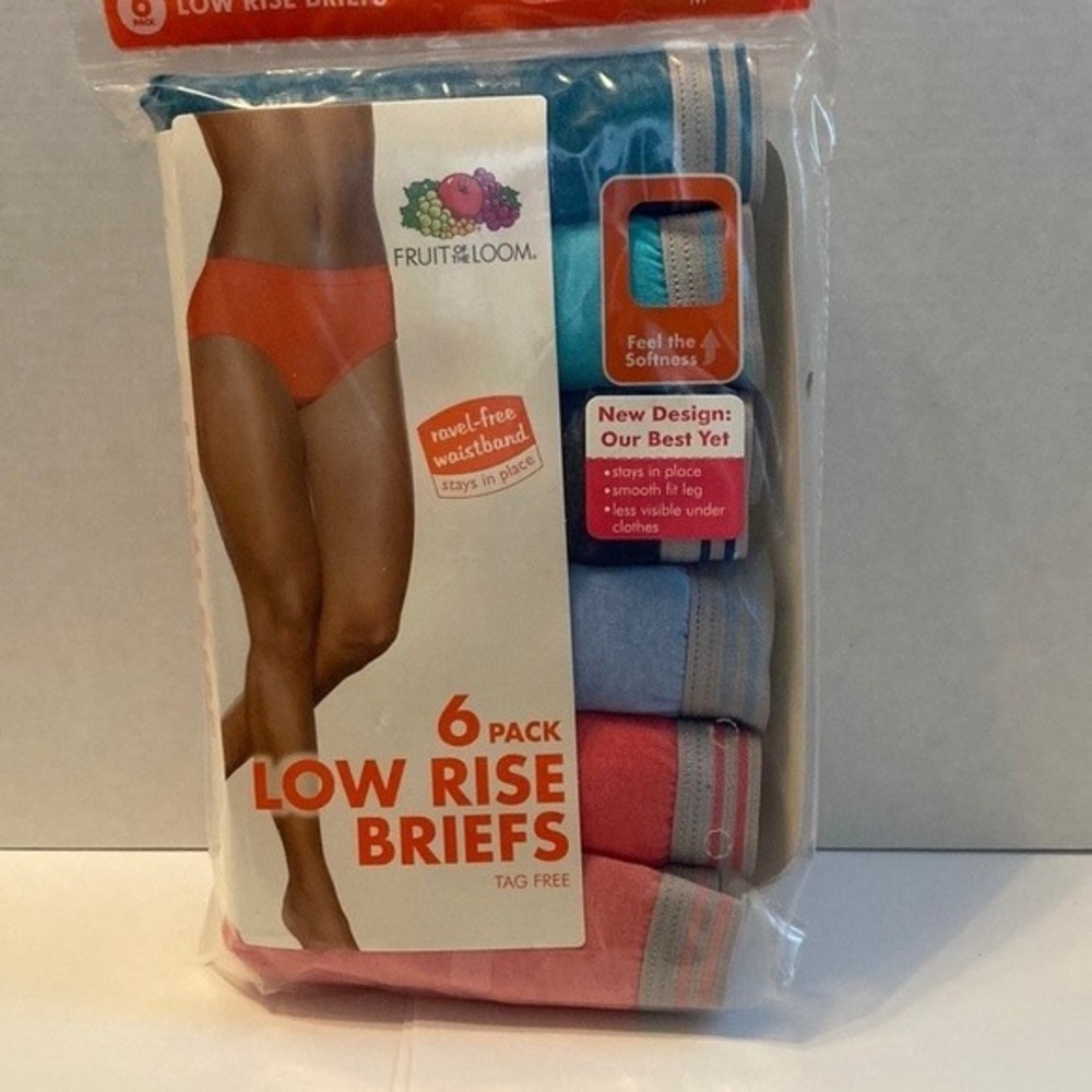 Fruit of The Loom Low Rise Briefs Panties Underwear Size 6 Medium